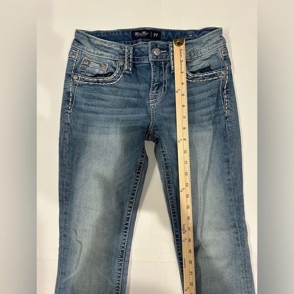 Miss Me Jeans Mid Rise Straight 27 Medium Wash Rhinestones Sparkle Butto… - Picture 11 of 14